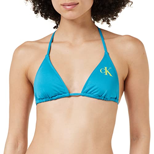 Calvin Klein Damskie trójkątne biustonosze Rp, przezroczysty turkusowy, M, Wyraźny turkus, M