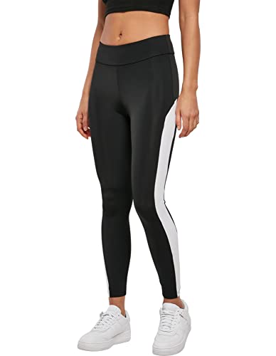 Urban Classics Legginsy damskie kolor bloku, Czarny/Biały, 5XL