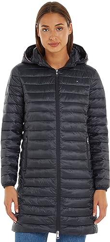 Tommy Hilfiger Damski płaszcz LW wyściełany globalny w paski, pustynne niebo, M, Pustynne niebo