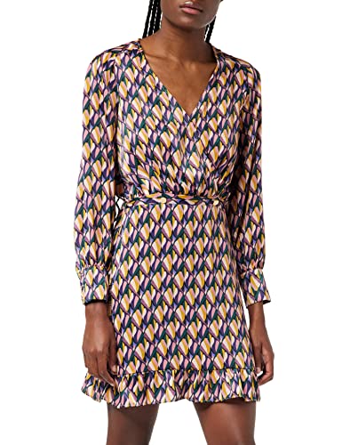 Naf Naf R1 Sukienka, Kolaż Wielokolorowy, Normalna Kobieta