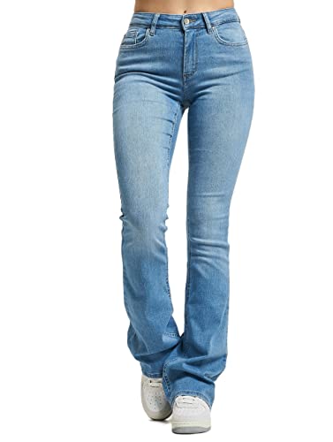 ONLY OnlBlush Life Mid dżinsy damskie Flared, jasnoniebieski (light blue denim), 34-S-L