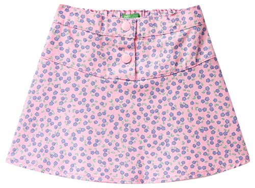 United Colors of Benetton Spódnica dziewczęca, Różowy Fantazyjny Kwiatowy 66t, 24 miesi?cy