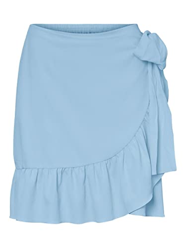 VERO MODA Damska spódnica VMCITA Bobble WRAP NOOS Minirock, niebieska ell, XS