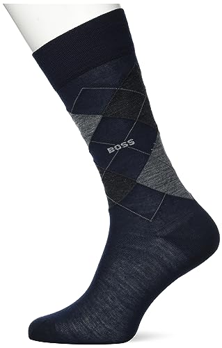 BOSS John Rs Argyle Wo Regular Socks męskie skarpety, Dark Blue401, 39-42 EU