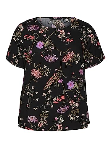 VERO MODA Vmeasy Ss WVN Ga Cur Top damski, Czarny/Aop: mille, 48