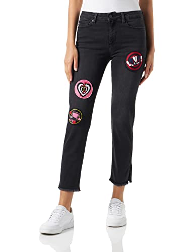 Love Moschino Damskie Spodnie Casual, Czarny, 29