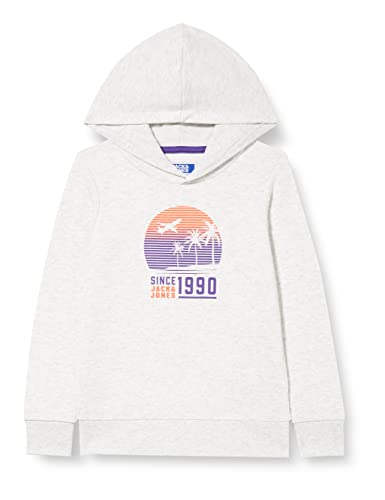 Jack & Jones Junior Chłopięca bluza z kapturem Jjsummer Cool Sweat Hood Jnr, bia?y melan?, 152