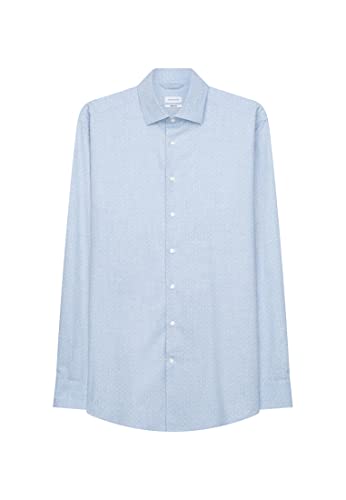 Seidensticker Męska koszula biznesowa, bez prasowania, o prostym kroju, krój regular fit, długi rękaw, kołnierz Kent, 100% bawełna, jasnoniebieski, 41