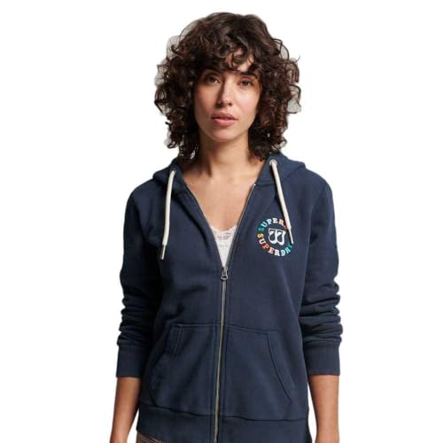 Superdry Vintage Rainbow Ziphood Ub Bluza damska, Eclipse Navy, 42