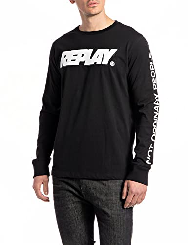 Replay Męski T-shirt M6310, czarny, M