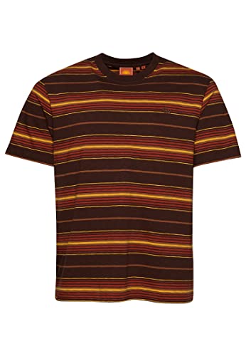 Superdry Koszula męska w paski, Brown Chicory Coffee Stripe, XXL
