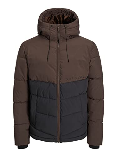 Jack&JONES męska kurtka JORCOPENHAGEN Puffer Jacket SN pikowana kurtka, Seal Brown/szczegóły: blokowanie, XL