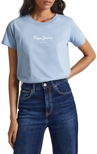 Pepe Jeans Damska koszulka Wendys, niebieski (stalowy niebieski), XL