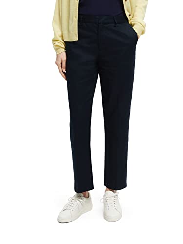 Scotch & Soda Abott-Mid Rise Tapered Chino damskie spodnie z bawełny organicznej, Night 0002, 25W / 32L