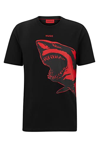 HUGO Męski t-shirt Darmolejo, czarny 1, M, czarny (Black1), M