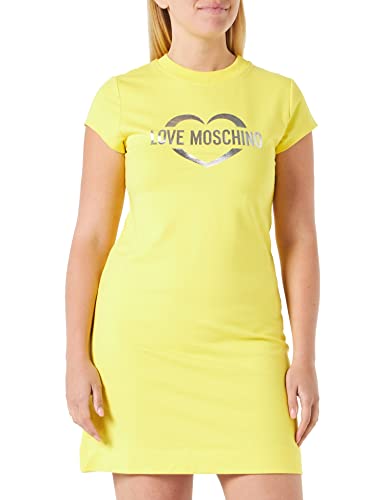 Love Moschino Damska sukienka o kroju slim fit, trapezowa, żółta, rozmiar 40, żółty, 40