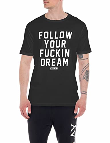 Replay T-shirt męski, Black 098, XXL