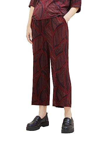 Damskie spodnie typu culotte TOM TAILOR ze wzorem, 32363-Granatowe abstrakcyjne linie, 38/26