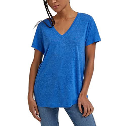 Lee T-shirt damski z dekoltem w kształcie litery V, Ferris, średni, czerwony, M