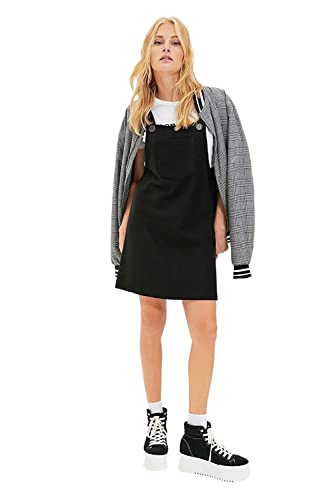 TRENDYOL Damska sukienka mini Gilet Regular Fit, czarny, 36