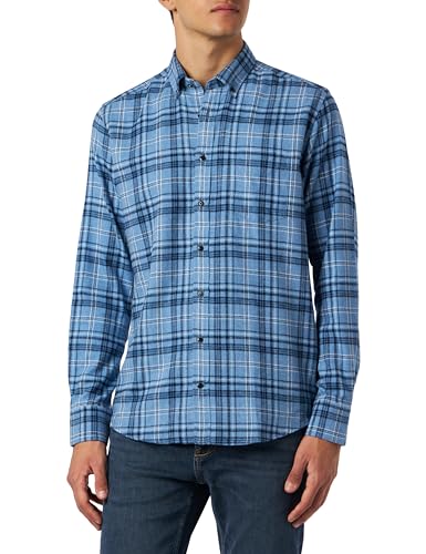 bugatti Męska koszula rekreacyjna, rękaw 1:1, Marine-370, L