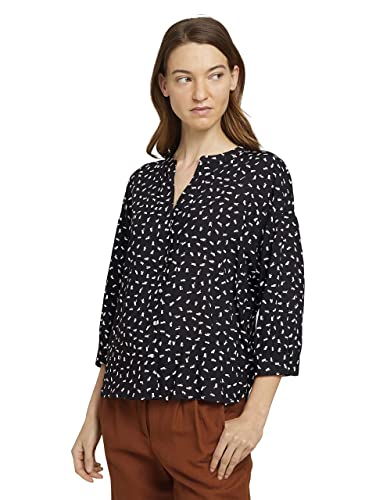 TOM TAILOR Damski Bluzka z rękawami 3/4 1025803, 26894 - Black Geometrical Design, 38