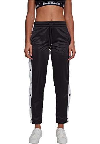 Urban Classics Damskie spodnie dresowe z guzikami, spodnie sportowe, Czarny/biały/czarny, L