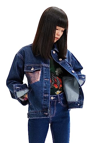 Desigual Dziewczęca kurtka dżinsowa Chaq_Agnes Girl, niebieski, 10 Lata
