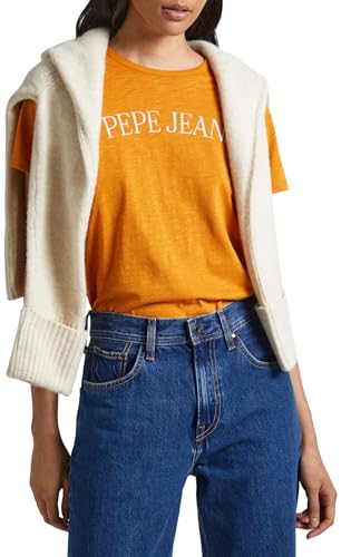 Pepe Jeans Koszulka damska VIO, Żółty (ochra żółty), S