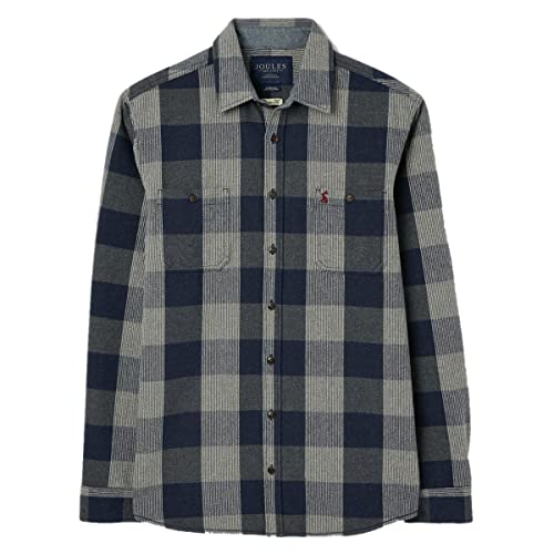 Joules Męska koszula Penstone z długim rękawem klasyczna dopasowana diagonal, Jake Check Navy, M