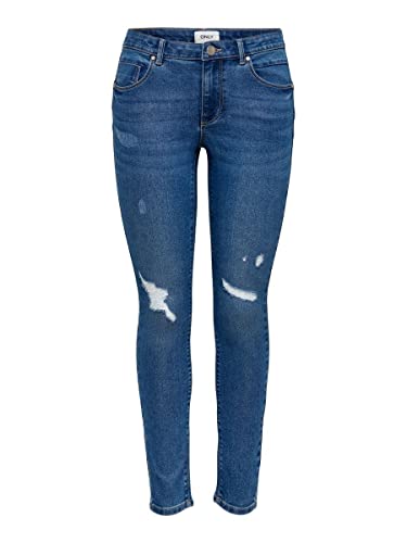 ONLY Dżinsy damskie Skinny Fit ONLDaisy Life Reg Push Ankle, niebieski (medium blue denim), 26W / 30L