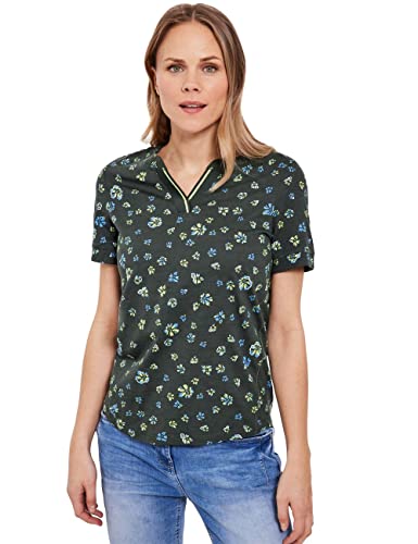 Cecil Damska koszulka z krótkim rękawem z nadrukiem, Easy khaki, XL