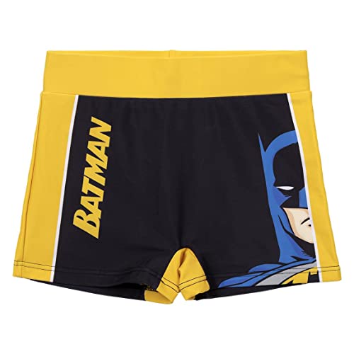 Batman Batman Batman Swimwear - Black & Yellow - Rozmiar 10 lat - szybkoschnąca tkanina kąpielowa, elastyczna talia, nadruk Batman - oryginalny produkt Zaprojektowany w Hiszpanii, Czarny I Żółty