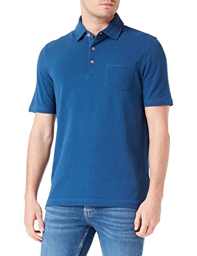 bugatti Męska koszula polo, granatowa-370, regularna 8151-35021, Marine-370, 3XL