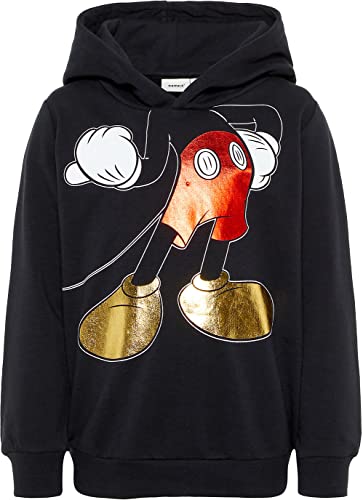 Bestseller A/S Chłopięca bluza z kapturem Nmmmickey Kent Sweat Bru Noos Wdi, czarny, 80