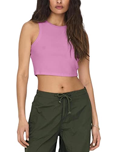 ONLY ONLVILMA S/L Cropped Tank JRS NOOS Top, Cyclamen, L, Cyklamy, L