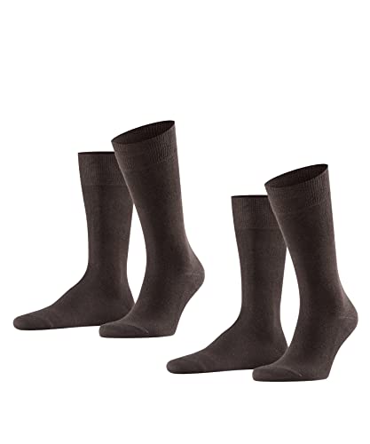 FALKE Mężczyźni Skarpety Swing 2-Pack M SO Bawełna jednokolorowe 2 Pak, Brązowy (Brown 5930), 43-46
