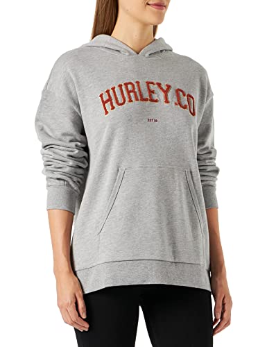 Hurley Damska bluza z kapturem Os University Hooded Fleece, szara Htr, M, Dk szary Htr, M