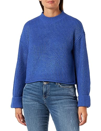 Bestseller A/S Damski sweter VMSAYLA FOLD LS O-Neck Boo, Beaucoup Blue, M, Beaucoup Blue, M