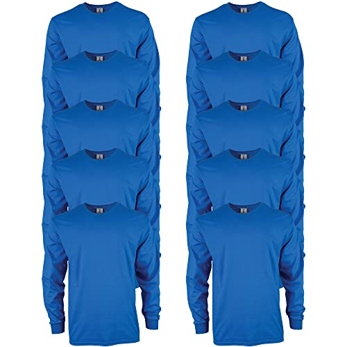 Gildan T-shirt Dla mężczyzn Bluzka z długim rękawem bawełniana Ultra, styl G2400 Królewski ,L