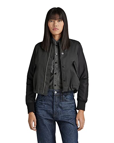 G-STAR RAW Damska kurtka bomberka ze sznurkiem, Niebieski (surowy denim D189-001), M