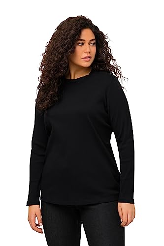 Ulla Popken Damska koszulka turtleneck, klasyczna koszulka, czarny, 50/52