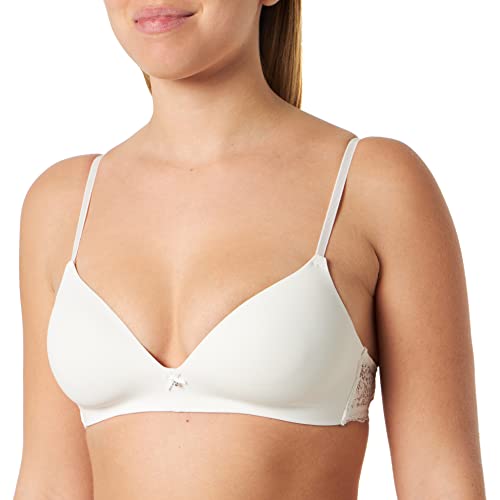 women'secret Damski piękny trójkątny biustonosz mikrofibra biały, Żółty/biało-biały, 75B