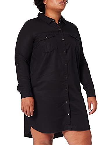 Vero Moda Curve Damska sukienka Vmsilla Ls Mix Ga Curve Noos, Czarny, 50 PL/Plus