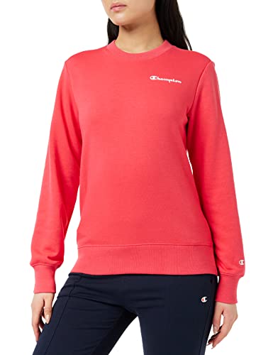 Champion Damska bluza z okrągłym dekoltem Legacy American Classics Powerblend Terry małe logo, czerwona, XL