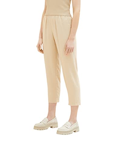 TOM TAILOR Denim Damskie spodnie materiałowe z lnu, 31700 - Dusty Sand Beige, XL