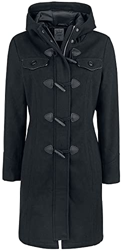 Brandit Długi płaszcz damski Dufflecoat, czarny (Black 2), XL
