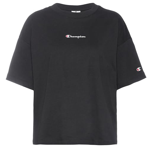 Champion Legacy American Classics W-Script Logo Light Cotton Jersey S-s Boxy Crewneck Koszulka damska, Czarny, XL