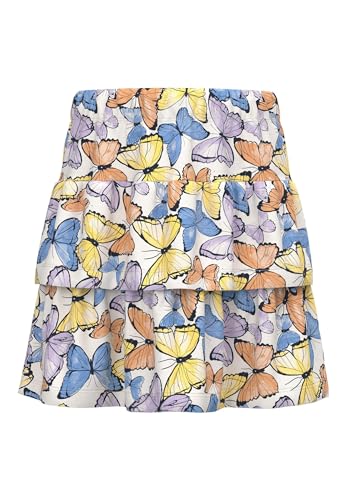 NAME IT Spódnica dziewczęca, White Alyssum/Aop: butterfly, 116 cm