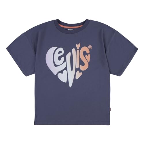 Levi's Koszulka dziewczęca Lvg Heart oversize 4ej236, Niebieski koronkowy, 10 lat